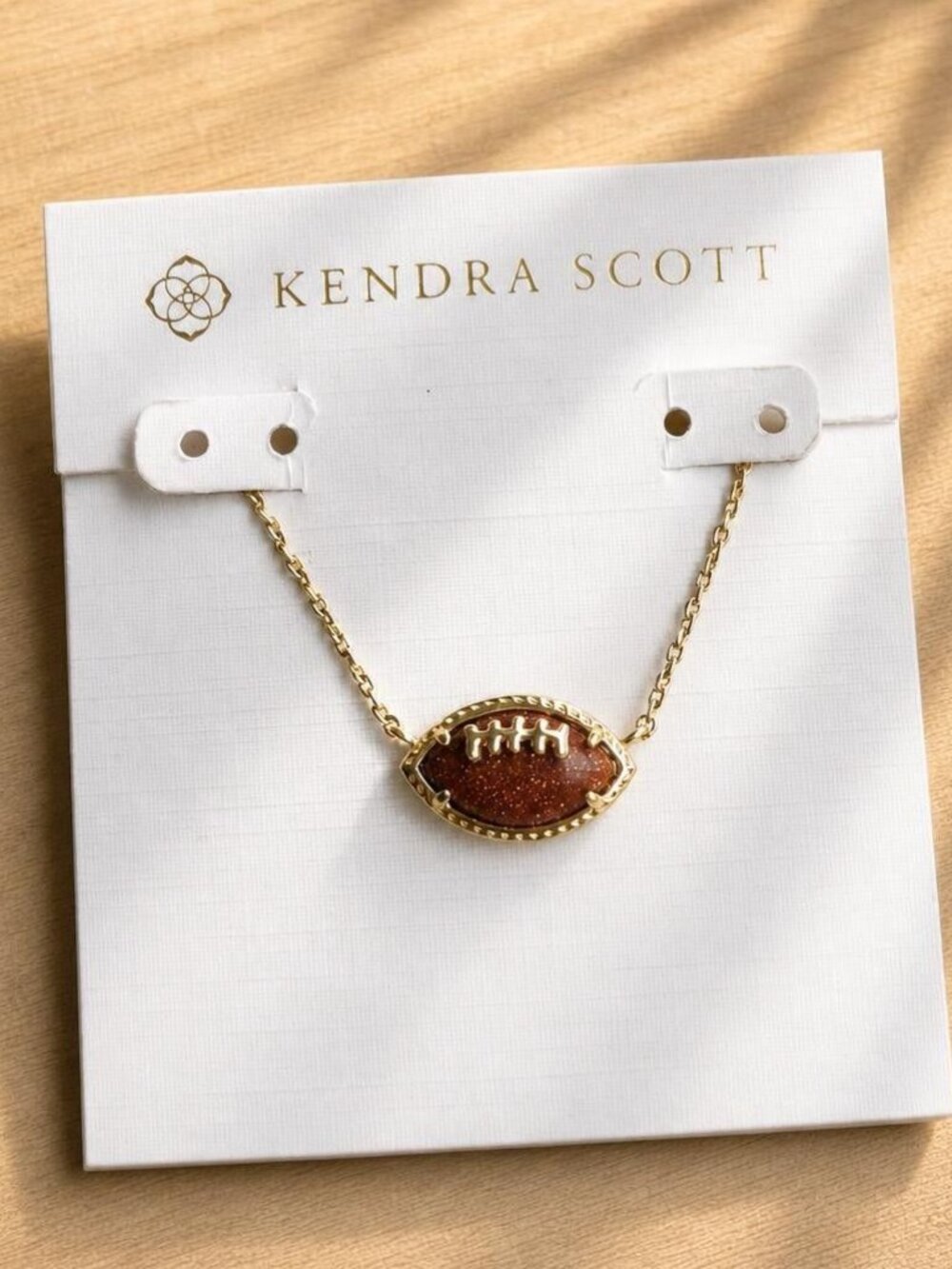 Kendra Scott Football Gold Short Pendant Necklace